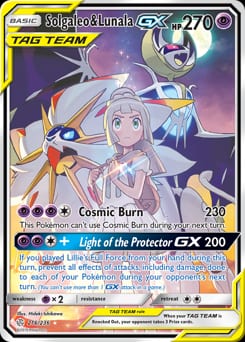 2019 Cosmic Eclipse Solgaleo & Lunala-GX #216 card