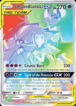 2019 Cosmic Eclipse Solgaleo & Lunala-GX #254 card