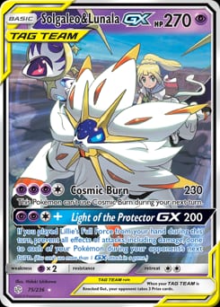 2019 Cosmic Eclipse Solgaleo & Lunala-GX #75 card