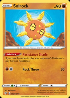 Darkness Ablaze Solrock #92 card