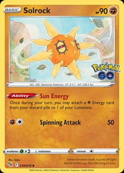 Pokémon GO Solrock #39 card