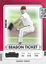 2021 Panini Contenders Base Set Sonny Gray #58 card