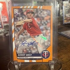 2023 Topps Big League Electric Orange Autographs Sonny Gray #45 card