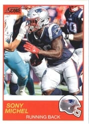2019 Score Base Set Sony Michel #143 card