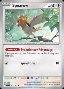 151 Spearow #21 card