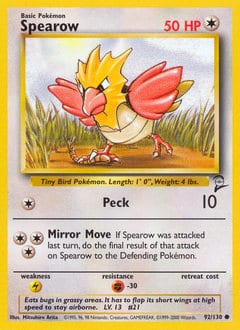 Base Set 2 Spearow #92 card