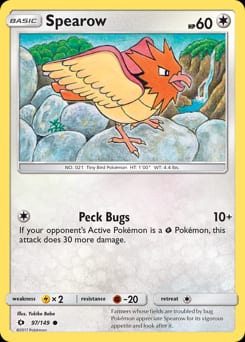 Sun & Moon Spearow #97 card