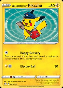 SWSH Black Star Promos Special Delivery Pikachu #SWSH074 card