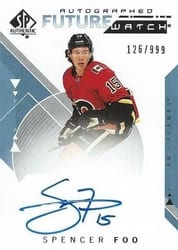 2018-19 SP Authentic Base Set Spencer Foo #168 card