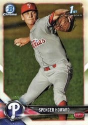 2018 Bowman Chrome Prospects Spencer Howard #BCP91 card