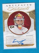 2022-23 Upper Deck Artifacts Autograph Facts Spencer Knight #AF-SK card