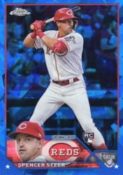 2023 Topps Chrome Sapphire Edition Base Set Spencer Steer #489 card