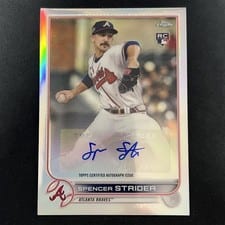 2022 Topps Chrome Update Autograph Spencer Strider #AC-SST card