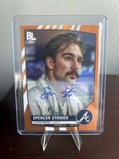 2023 Topps Big League Electric Orange Autographs Spencer Strider #227 card
