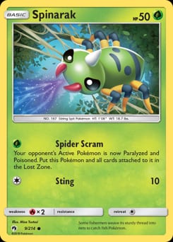 Lost Thunder Spinarak #9 card