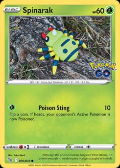 Pokémon GO Spinarak #6 card