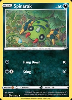 Shining Fates Spinarak #43 card