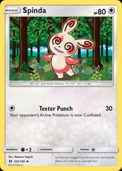 Sun & Moon Spinda #102 card