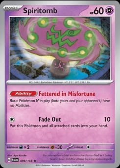 Paldea Evolved Spiritomb #89 card