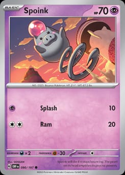 2023 Obsidian Flames Spoink #90 card