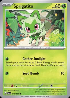 Paldea Evolved Sprigatito #12 card