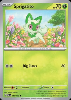 Paldea Evolved Sprigatito #13 card