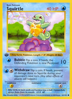 1999 Base Squirtle #63 card