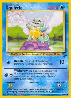 Base Set 2 Squirtle #93 card