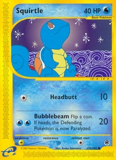 2002 Expedition Base Set Squirtle #132 card
