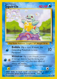 2002 Legendary Collection Squirtle #95 card