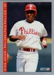 1993 Fleer Base Set Stan Javier #493 card