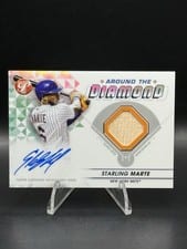 2023 Topps Pristine Around the Diamond Autograph Relics Starling Marte #ADR-SM card