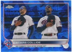 2022 Topps Chrome Update Sapphire Edition Base Set Stars Collide (Carlos Correa / Byron Buxton) #US230 card