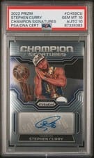 2022-23 Panini Prizm Champion Signatures Stephen Curry #CHS-SCU card