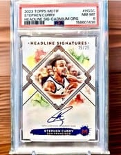 2023-24 Topps Motif Headline Signatures Stephen Curry #HS-SC card