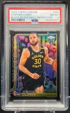 2025 Topps Chrome Stephen Curry Black Basketball Refractor #201 card