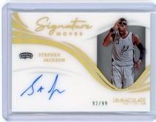2020-21 Panini Immaculate Collection Immaculate Signature Moves Stephen Jackson #SM-SJA card