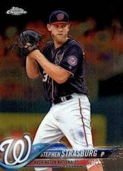 2018 Topps Chrome Base Set Stephen Strasburg #185 card