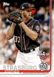 2019 Topps Opening Day Base Set Stephen Strasburg #124 card