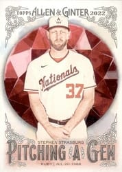 2022 Topps Allen & Ginter Pitching a Gem Stephen Strasburg #PAG-10 card