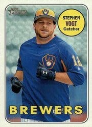 2018 Topps Heritage Base Set Stephen Vogt #49 card