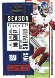 2020 Panini Contenders Base Set Sterling Shepard #37 card