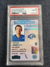 2023 Panini Contenders Permit to Dominate Stetson Bennett IV #32 card