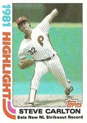 1982 Topps Base Set Steve Carlton #1 card