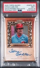2025 Topps Gilded Collection Gold Framed Hall of Fame Autographs Steve Carlton #HAFA-SC card