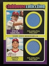 2024 Topps Heritage Clubhouse Collection Dual Relics Steve Carlton / Aaron Nola #CCDR-CN card