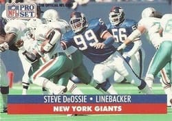 1991 Pro Set Base Set Steve DeOssie #58 card