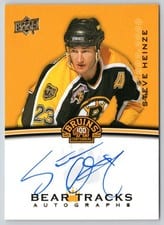 2023-24 Upper Deck Boston Bruins Centennial Bear Tracks Autographs Steve Heinze #BT-SH card