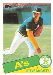 1985 Topps Base Set Steve McCatty #63 card