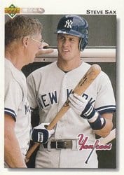 1992 Upper Deck Base Set Steve Sax #358 card